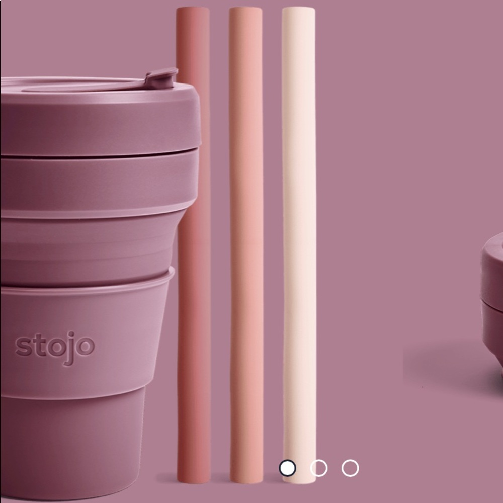 Stojo Collapsible Cup with 4 Reusable Straws